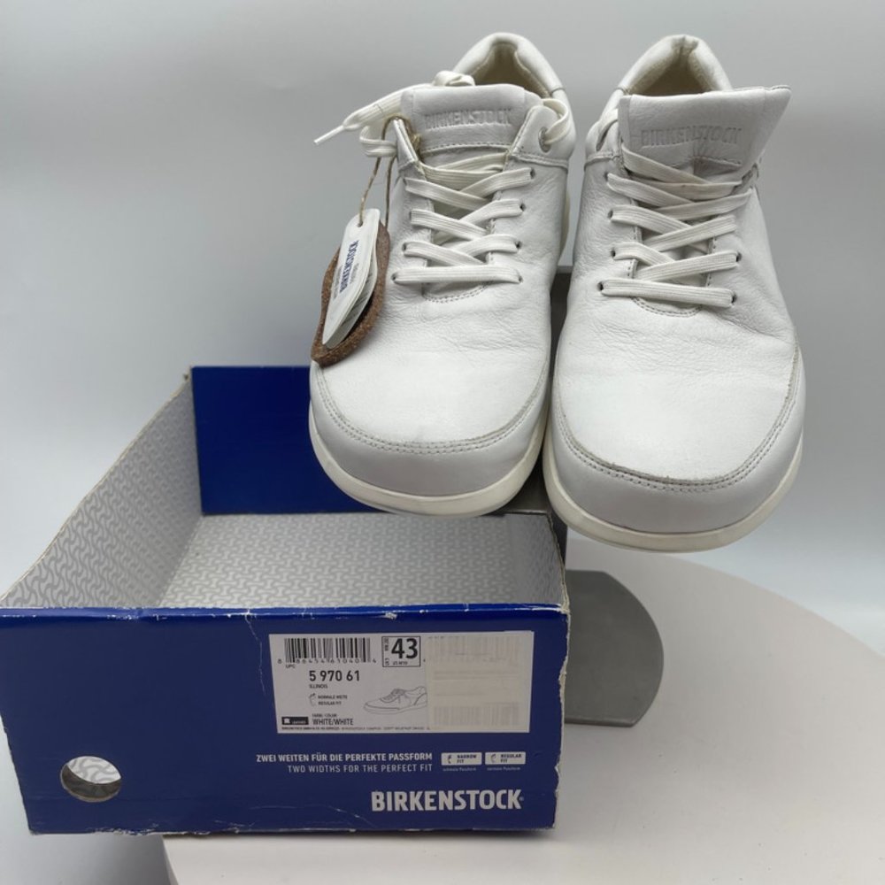 Birkenstock Illinois Men White Leather Shoes US 10-10.5